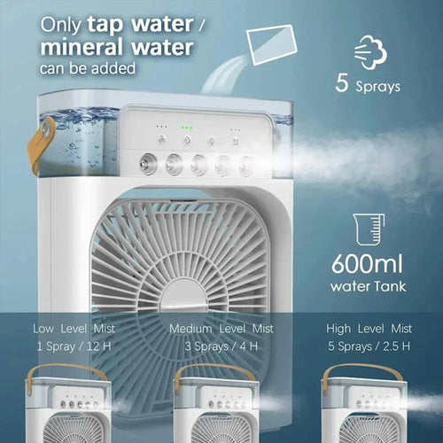 Portable Desktop Air Cooler with LED Light